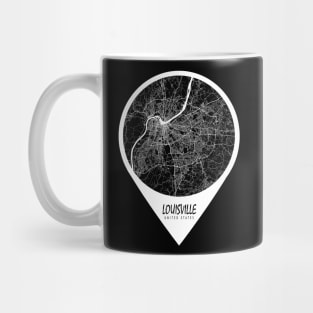 Louisville, Kentucky, USA City Map - Travel Pin Mug